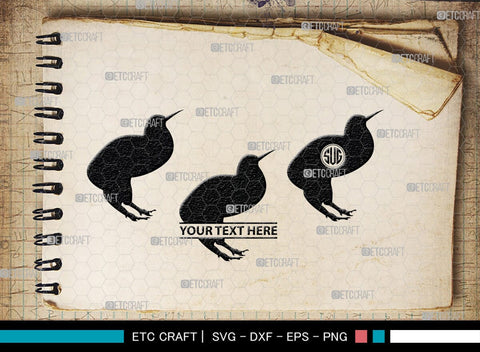 Kiwi Monogram, Kiwi Silhouette, Kiwi SVG, Kiwi Bird Svg, Australia Bird Svg, Kiwi Animal Svg, Animals Svg, SB00286 SVG ETC Craft 