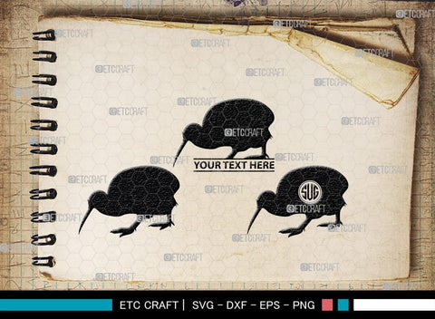 Kiwi Monogram, Kiwi Silhouette, Kiwi SVG, Kiwi Bird Svg, Australia Bird Svg, Kiwi Animal Svg, Animals Svg, SB00286 SVG ETC Craft 