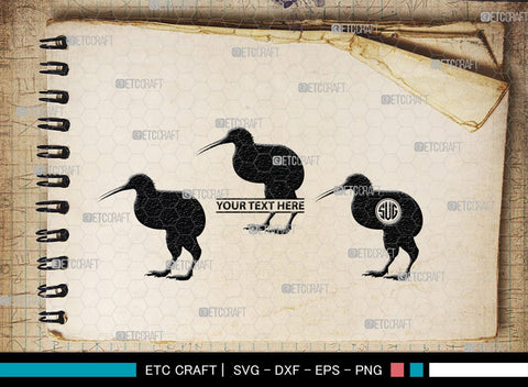 Kiwi Monogram, Kiwi Silhouette, Kiwi SVG, Kiwi Bird Svg, Australia Bird Svg, Kiwi Animal Svg, Animals Svg, SB00286 SVG ETC Craft 