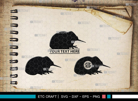 Kiwi Monogram, Kiwi Silhouette, Kiwi SVG, Kiwi Bird Svg, Australia Bird Svg, Kiwi Animal Svg, Animals Svg, SB00286 SVG ETC Craft 