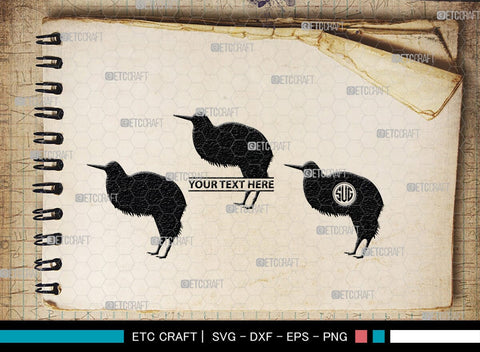 Kiwi Monogram, Kiwi Silhouette, Kiwi SVG, Kiwi Bird Svg, Australia Bird Svg, Kiwi Animal Svg, Animals Svg, SB00286 SVG ETC Craft 