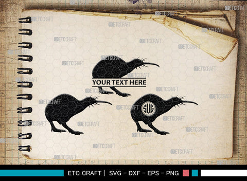 Kiwi Monogram, Kiwi Silhouette, Kiwi SVG, Kiwi Bird Svg, Australia Bird Svg, Kiwi Animal Svg, Animals Svg, SB00286 SVG ETC Craft 