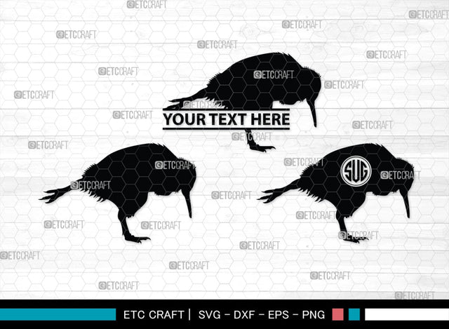 Kiwi Monogram, Kiwi Silhouette, Kiwi SVG, Kiwi Bird Svg, Australia Bird Svg, Kiwi Animal Svg, Animals Svg, SB00286 SVG ETC Craft 