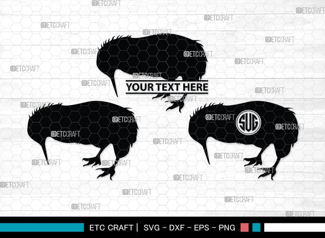 Kiwi Monogram, Kiwi Silhouette, Kiwi SVG, Kiwi Bird Svg, Australia Bird Svg, Kiwi Animal Svg, Animals Svg, SB00286 SVG ETC Craft 