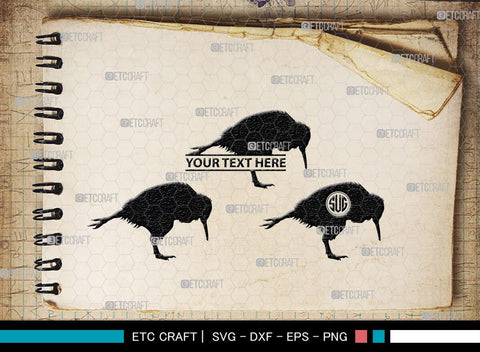 Kiwi Monogram, Kiwi Silhouette, Kiwi SVG, Kiwi Bird Svg, Australia Bird Svg, Kiwi Animal Svg, Animals Svg, SB00286 SVG ETC Craft 