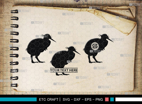 Kiwi Monogram, Kiwi Silhouette, Kiwi SVG, Kiwi Bird Svg, Australia Bird Svg, Kiwi Animal Svg, Animals Svg, SB00286 SVG ETC Craft 