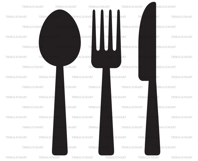 Knife, fork and spoon set SVG TribaliumArtSF 