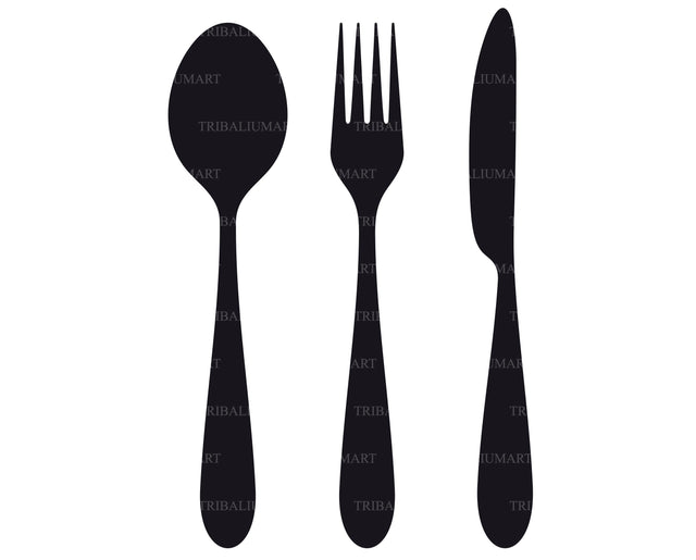 Knife, fork and spoon set SVG TribaliumArtSF 