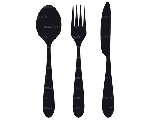 Knife, fork and spoon set SVG TribaliumArtSF 