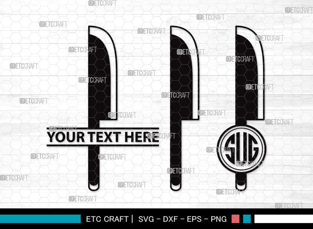 Knife Monogram SVG | Kitchen Utensil Svg | Butcher Knife Svg | Cleaver Svg | Utensil Svg | Kitchen Svg | Knife Clipart SVG ETC Craft 