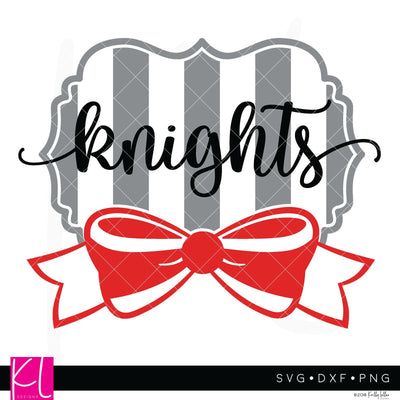 Knights and Bow Wide Stripe Frame SVG Kelly Lollar Designs 