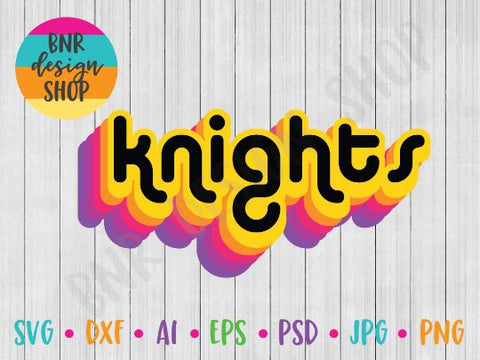 Knights SVG File, Retro Sports SVG, SVG Cut File for Cricut Cutting Machines and Vinyl Crafting SVG BNRDesignShop 