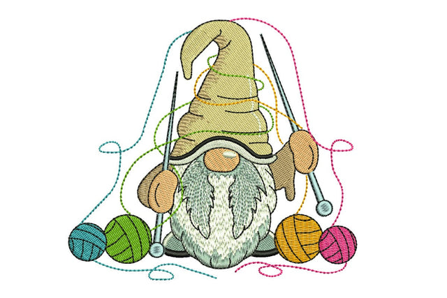 Knitt Gnome Embroidery Design, Sew Machine Embroidery Designs, Knitting Embroidery Design Embroidery/Applique DESIGNS NextEmbroidery 