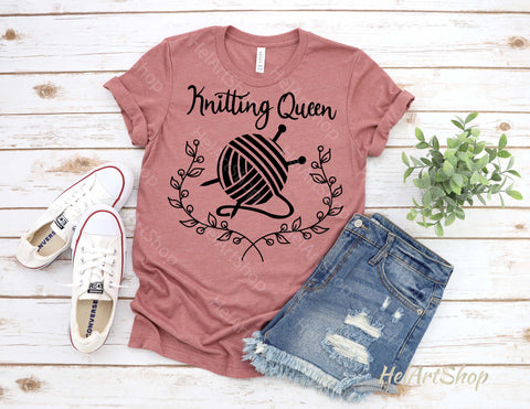 Knitting Queen svg, yarn svg, knitting shirt svg SVG _HelArtShop_ 