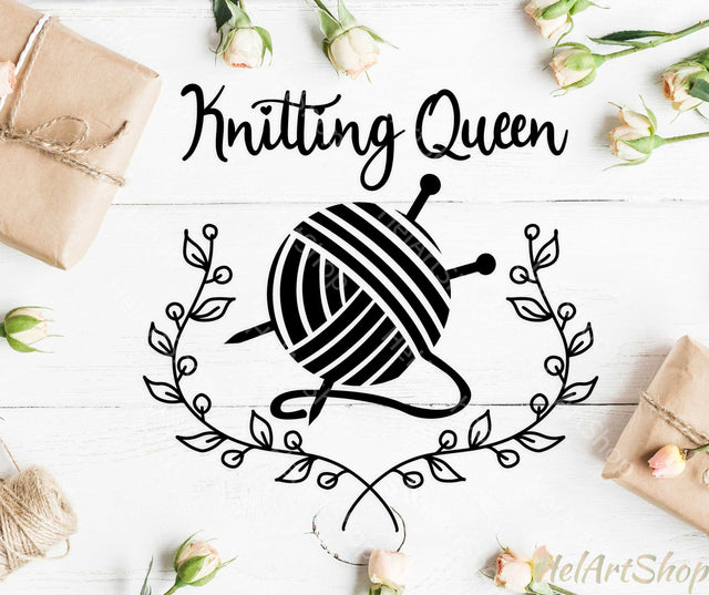 Knitting Queen svg, yarn svg, knitting shirt svg SVG _HelArtShop_ 