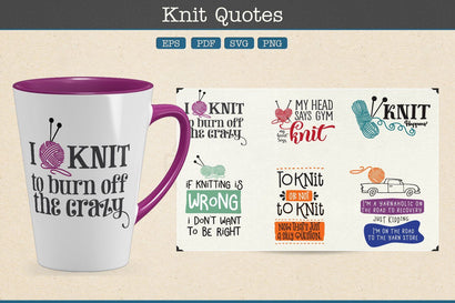 Knitting Quotes SVG AfterTenDesign 