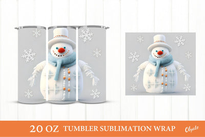 Knitting Snowman PNG. Christmas Tumbler Wrap. 20 OZ Sublimation Olga Terlyanskaya 