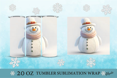 Knitting Snowman Sublimation. Christmas Tumbler Wrap Sublimation Olga Terlyanskaya 