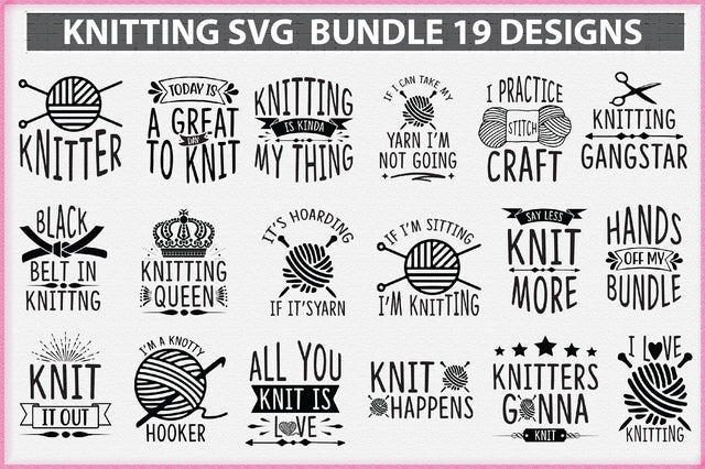 Knitting Svg Bundle 19 Designs SVG Creativeart88 