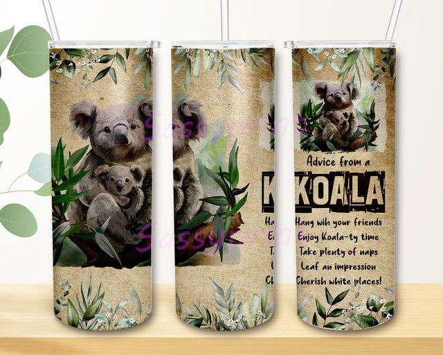 Koala Bear 20oz Skinny Tumbler Png, Cute Animal, Koala Lovers, Cute Koala Tumbler, Kids Tumblers, Koala Lover Gift, Sublimation Tumbler Sublimation sassyprint 