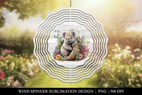 Koala Bear Wind Spinner Sublimation PNG Sublimation BijouBay 