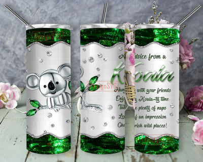 Koala Coffee Tumbler Jewelry Style, Koala Tumbler Wrap PNG Sublimation DesignSVG 