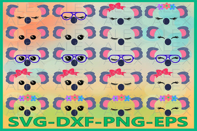 Koala Face Svg, Koala Eyelashes SVG AlexSVGStudio 