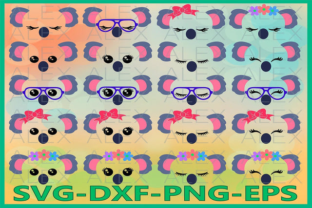 Koala Face Svg, Koala Eyelashes SVG AlexSVGStudio 