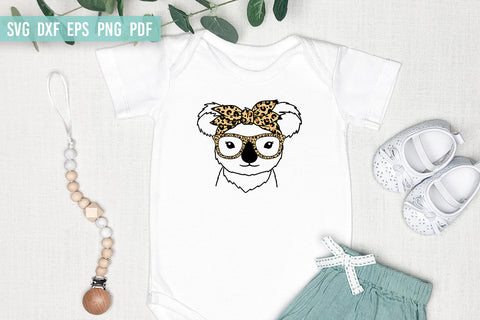 Koala Face SVG | Koala with leopard bandana and glasses SVG SVG Irina Ostapenko 