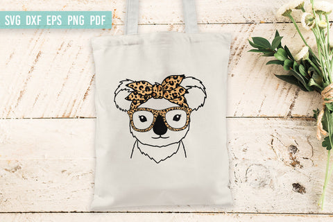 Koala Face SVG | Koala with leopard bandana and glasses SVG SVG Irina Ostapenko 