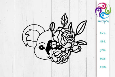 Koala floral svg, Koala Bear Svg SVG Sintegra 