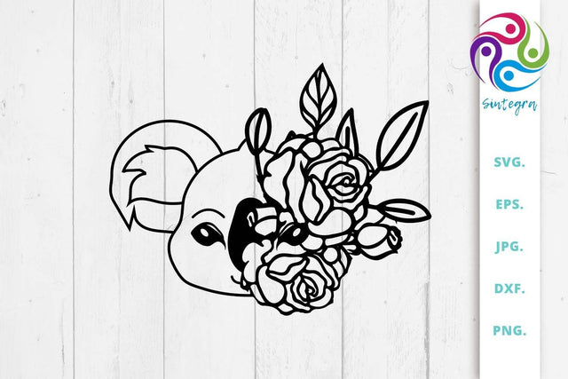 Koala floral svg, Koala Bear Svg SVG Sintegra 