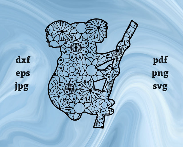 Koala Mandala SVG Cut File SVG Northern Light SVG 