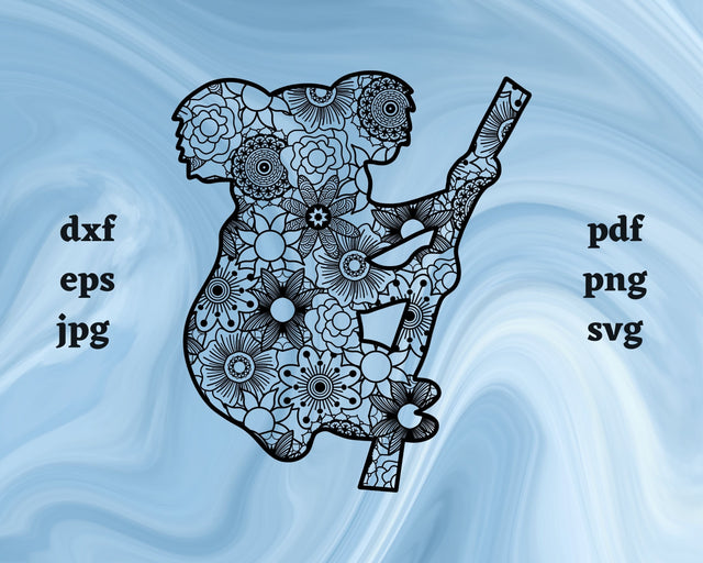 Koala Mandala SVG Cut File SVG Northern Light SVG 