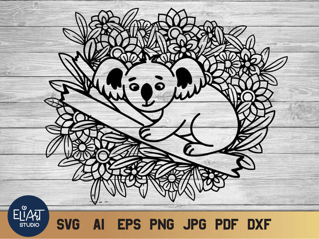 Koala SVG, Australian Koala Bear Cutting File. SVG Elinorka 