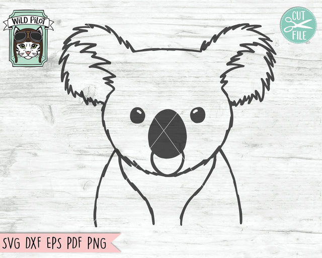Koala SVG File, Koala Cut File, Animal Face SVG Cut File, Cute Koala SVG, Koala Face SVG, Animal SVG File, Australia SVG File, Aussie SVG SVG Wild Pilot 