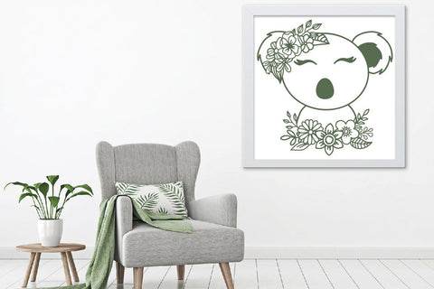 Koala SVG File - Koala with Flowers SVG Cut File SVG Old Market 