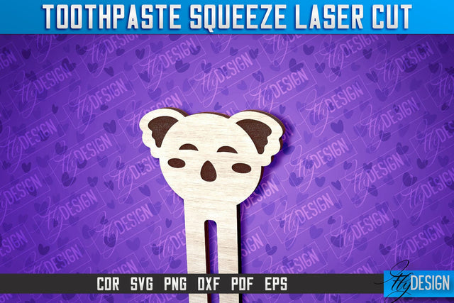 Koala Toothpaste Squeezer Laser Cut | Laser Cut SVG Design | CNC File SVG Fly Design 