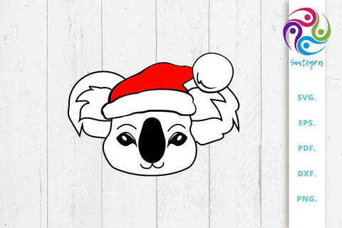 Koala With Christmas Santa Hat SVG File SVG Sintegra 