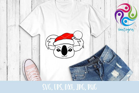 Koala With Christmas Santa Hat SVG File SVG Sintegra 