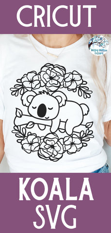 Koala with Flowers SVG SVG Wispy Willow Designs 