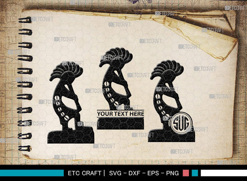 Kokopelli Monogram, Kokopelli Silhouette, Kokopelli SVG, Kokopelli Sedona Svg, Kokopelli Southwest Svg, SB00372 SVG ETC Craft 