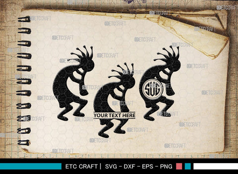 Kokopelli Monogram, Kokopelli Silhouette, Kokopelli SVG, Kokopelli Sedona Svg, Kokopelli Southwest Svg, SB00372 SVG ETC Craft 