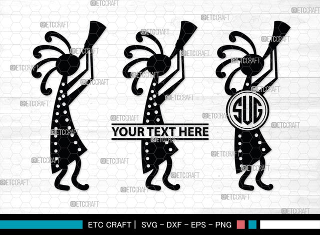 Kokopelli Monogram, Kokopelli Silhouette, Kokopelli SVG, Kokopelli Sedona Svg, Kokopelli Southwest Svg, SB00372 SVG ETC Craft 