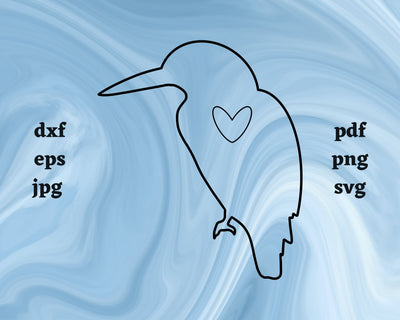 Kookaburra Heart SVG Cut File SVG Northern Light SVG 