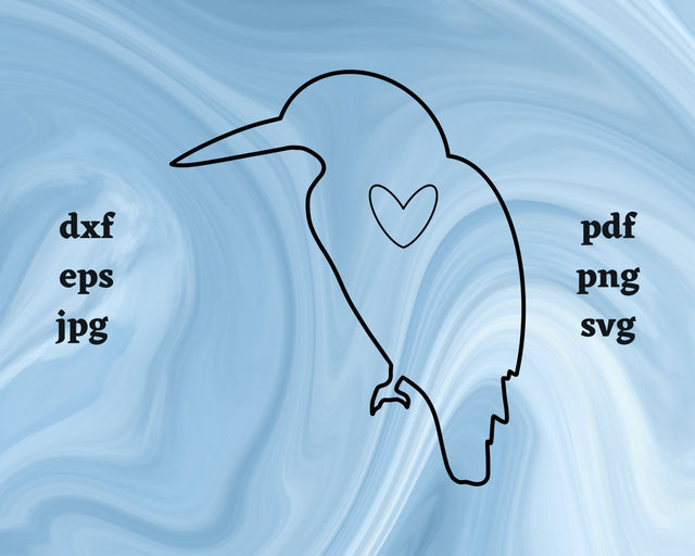 Kookaburra Heart SVG Cut File SVG Northern Light SVG 