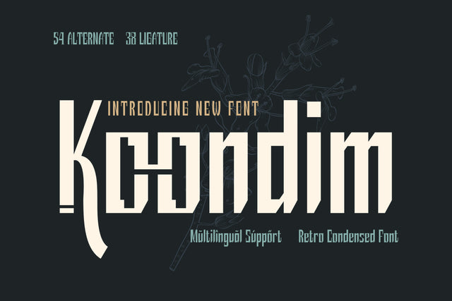 Koondim – Retro Condensed Font Font twinletter 