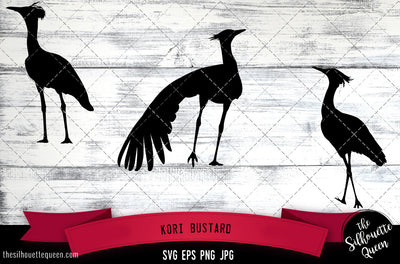 Kori Bustard Silhouette Vector SVG SVG Loveleen Kaur 