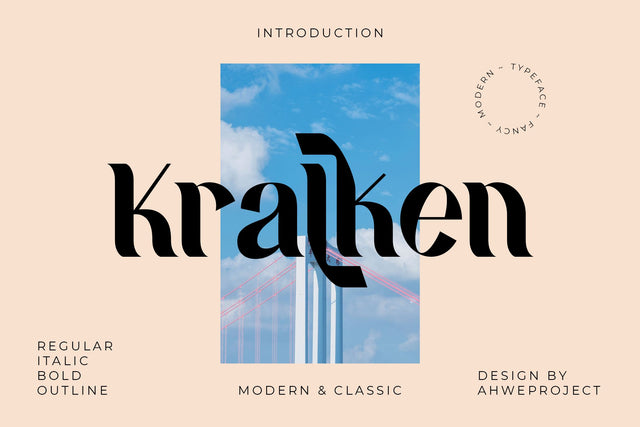 Kralken - Modern and Detailed Serif Font ahweproject 