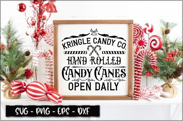 kringle candy co. hand rolled candy canes open daily Sign SVG SVG Shetara Begum 